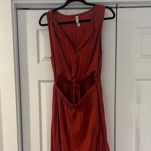 RVCA Backless Rust Dress
